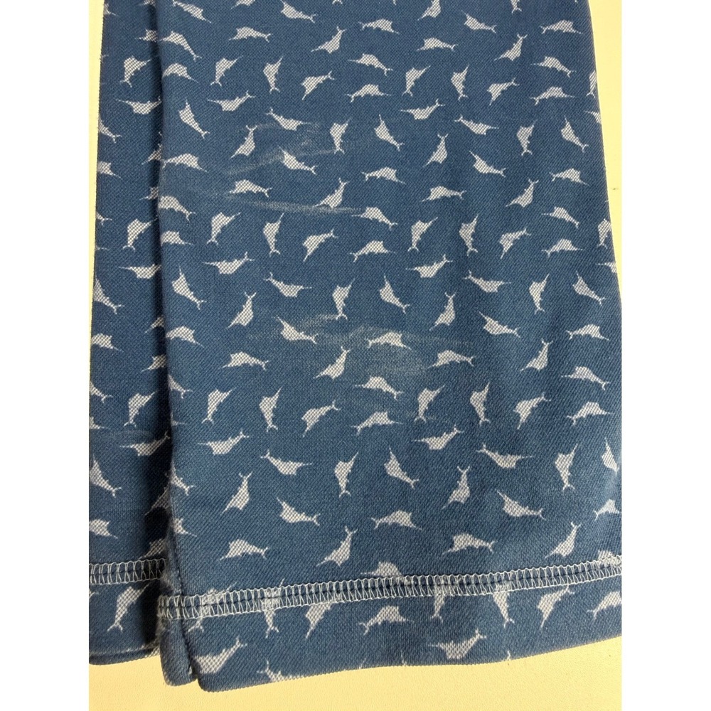 Tommy Bahama Polo Mens Large Blue Fish All Over Print Supima Cotton Short Sleeve - Picture 10 of 10